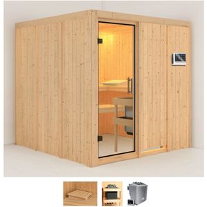 Karibu Sauna "Rodin", 9-kW-Bio-Ofen mit externer Steuerung