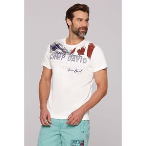 CAMP DAVID T-Shirt, mit Print und Logo-Stickerei