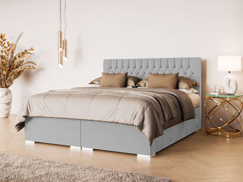 Leonique Polsterbett "ALIY mit Matratze und Topper, in 3 Breiten (140, 160 und 180 cm)", Boxspringbett mit Kopfteil, Bettkasten, Matratze (BFK/TFK) und Topper