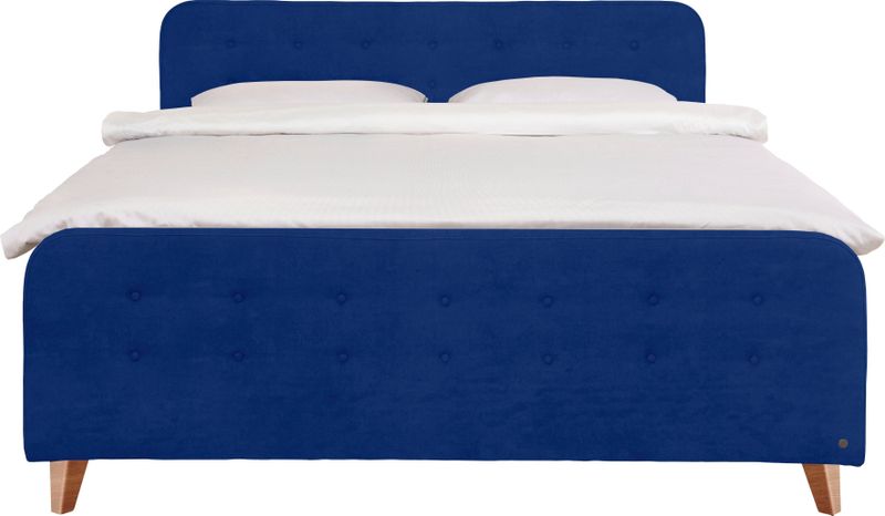 TOM TAILOR HOME Boxspringbett "NORDIC BOX", mit Knopfheftung im Kopfteil und Fußteil, Füße in Buche natur