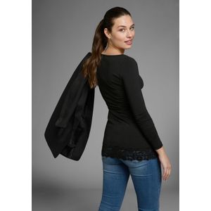 AJC Longshirt, Langarm, figurbetonter Schnitt, unifarben, Rundhalsausschnitt