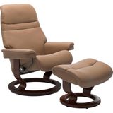 Stressless Relaxsessel "Sunrise", (Set, Relaxsessel mit Hocker), mit Classic Base, Größe M, Gestell Braun