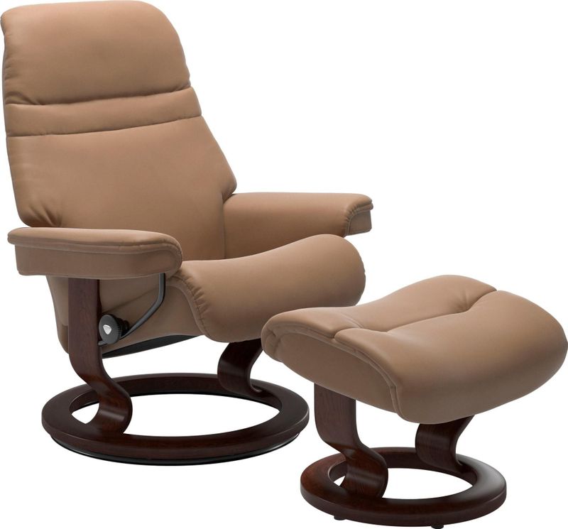 Stressless Relaxsessel "Sunrise", (Set, Relaxsessel mit Hocker), mit Classic Base, Größe M, Gestell Braun