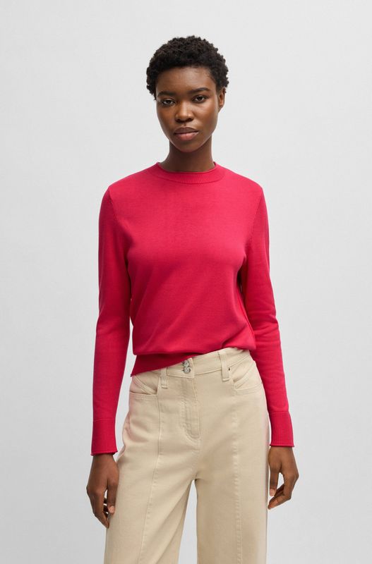 BOSS ORANGE Strickpullover "C Fanikales", mit Charm mit BOSS Logo, Säume mit Rollkanten