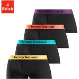 Bruno Banani Hipster, (Packung, 4 St.), knapp sitzende Boxershorts mit Logo Webbund aus Baumwollmischung