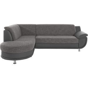 TRENDMANUFAKTUR Ecksofa "Rondo 3, zeitlos und bequem, Materialmix, breite Armlehnen, L-Form", wahlweise mit Federkern für mehr Komfort, wahlweise mit Bettfunktion
