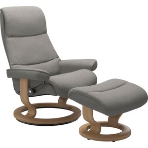 Stressless Relaxsessel "View", (Set, Relaxsessel mit Hocker), mit Classic Base, Größe L,Gestell Eiche