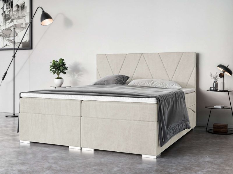 Places of Style Polsterbett "Liania mit Matratze und Topper, in 2 Breiten (160 und 180 cm)", Boxspringbett mit Bettkasten, Matratze (BFK/TFK) und Topper