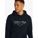 Tommy Hilfiger Hoodie "HILFIGER CENTER STACK HOODY", mit großem mehrfarbigen Print