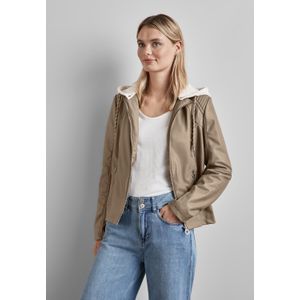 STREET ONE Lederimitatjacke, mit Kapuze, mit abnehmbarer Kapuze