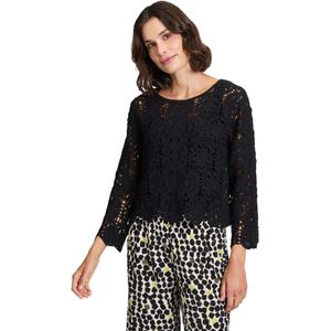 Betty Barclay Strickpullover "Betty Barclay Lochstrick-Pullover mit U-Boot-Ausschnitt", (1 tlg.), Häkelstich