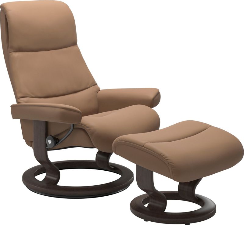 Stressless Relaxsessel "View", (Set, Relaxsessel mit Hocker), mit Classic Base, Größe S,Gestell Wenge