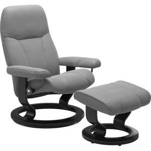 Stressless Relaxsessel "Consul", (Set, Relaxsessel mit Hocker), mit Hocker, mit Classic Base, Größe M, Gestell Schwarz
