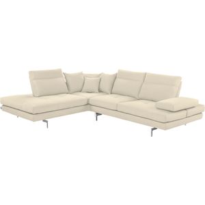 CALIA ITALIA Ecksofa "Toby Wing, L-Form, Designsofa mit sensationellem Sitzkomfort", Sitztiefenverstell.,wahlw. mit Kissen-Set, Füße chrom glänzend