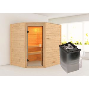 Karibu Sauna "Mia (Fronteinstieg)", inklusive Ofenschutzgitter und Tür