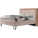 HASENA Boxspringbett Oakland, Boxspringbett, Industrial Look, Kopfteil aus Wildeiche, Used-Look