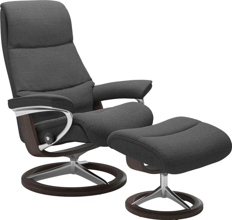Stressless Relaxsessel "View", (Set, Relaxsessel mit Hocker), mit Signature Base, Größe M,Gestell Wenge