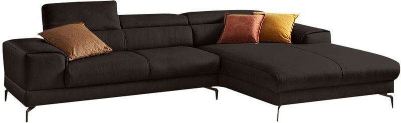 W.SCHILLIG Ecksofa "piedroo, Designsofa mit tollem Sitzkomfort, elegant und bequem, L-Form", Kopfteilverstellung, wahlweise mit Sitztiefenverstellung, Breite 303cm
