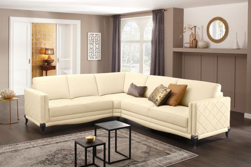 Home affaire Ecksofa "Brahms", Federkern, hohe Holzfüße in edler Optik, Karosteppung