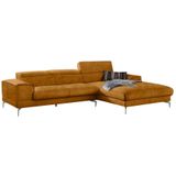 W.SCHILLIG Ecksofa "piedroo, Designsofa mit tollem Sitzkomfort, bequem und elegant, L-Form", Kopfteilverstellung, wahlweise mit Sitztiefenverstellung, Breite 303cm
