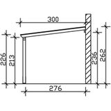 Skanholz Anlehncarport "Vogtland", Leimholz-Nordisches Fichtenholz, 276 cm, braun