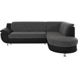 TRENDMANUFAKTUR Ecksofa "Rondo 3, zeitlos und bequem, Materialmix, breite Armlehnen, L-Form", wahlweise mit Federkern für mehr Komfort, wahlweise mit Bettfunktion