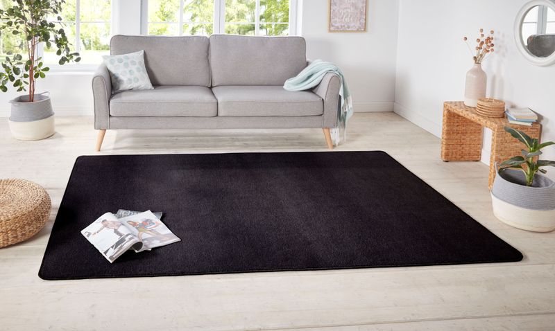HANSE Home Teppich "Shashi", rechteckig, 8,5 mm Höhe, Kurzflor, Unifarben, Läufer, weich, Esszimmer, Kinderzimmer, Flur