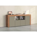 INOSIGN Sideboard "CHRONOS Breite 200 cm mit 4 Türen, 2 offene und 8 geschlossene Fächer", (1 St.), Sideboard,Kommode, Schrank, Grifflos mit Push to Open, Made in Italy