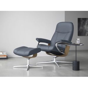 Stressless Fußhocker "Consul", mit Cross Base, Größe S, M & L, Holzakzent Eiche