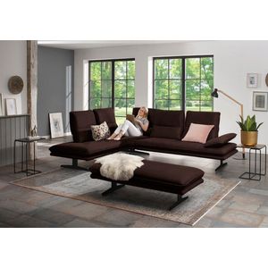 W.SCHILLIG Ecksofa "broadway, Designsofa, toller Sitzkomfort, zeitlos, elegant, L-Form", Sitztiefenverstellung, Kopfteil- & Seitenteilverstellung, Breite 284cm