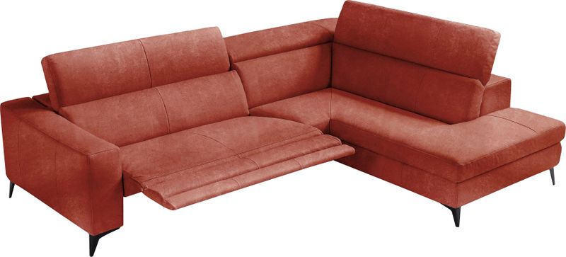 Egoitaliano Ecksofa "Edith, Designsofa mit hohem Sitzkomfort, L-Form", inkl. elektrischer Relaxfunktion und manuell verstellbaren Kopfteilen