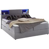 meise.möbel Boxspringbett "Caja mit Bettkasten und Topper", mit LED ausgestattetes Ablagefach im Kopfteil