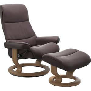 Stressless Relaxsessel "View", (Set, Relaxsessel mit Hocker), mit Classic Base, Größe M,Gestell Eiche