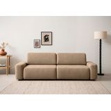 INOSIGN 3-Sitzer "TORGE (257cm), Sofa,Schlafsofa in Cord, Samtvelours, Struktur fein", rundes Design, Schlaffunktion u. Bettkasten, Liegefläche: 135/200 cm