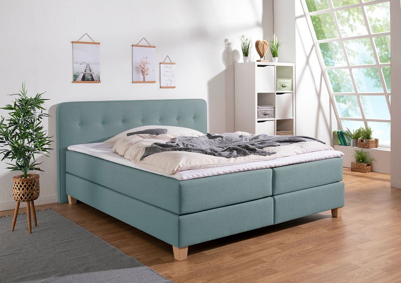 Home affaire Boxspringbett "Fargo", in Überlänge 220 cm, mit Topper, 3 Ausführungen, 4, Breiten