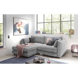 ED EXCITING DESIGN Ecksofa "Stanley L-Form", frei im Raum stellbar, mit Schlaffunktion und Bettkasten