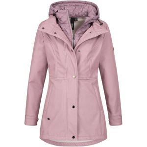 LPO Softshelljacke "LUCANIA PEAK Women", leichte Softshelljacke mit All-Over-Print und abnehmbarer Kapuze