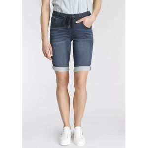 Arizona Jogg-Jeansbermudas, hohe Leibhöhe, krempelbare Beinabschlüsse, Used-Look