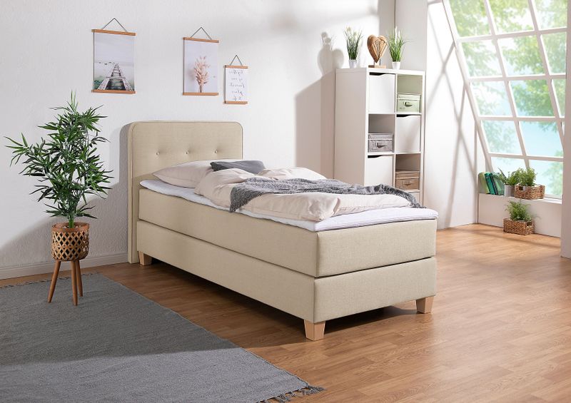 Home affaire Boxspringbett "Fargo", inkl. Topper, in 3 Matratzenarten, in Samt- oder Strukturstoff