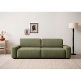 INOSIGN 3-Sitzer "TORGE (257cm), Sofa,Schlafsofa in Cord, Samtvelours, Struktur fein", rundes Design, Schlaffunktion u. Bettkasten, Liegefläche: 135/200 cm