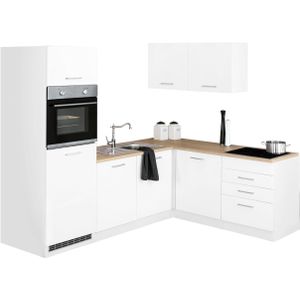 KOCHSTATION Winkelküche "KS-Visby", ohne E-Geräte, Winkel 240 x 180cm für Kühlschrank u. Geschirrspüler