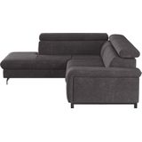 COTTA Ecksofa "Emma L-Form", Verstellbare Kopfstützen, optional mit Schlaffunktion und Bettkasten