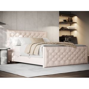 FORTE Boxspringbett "Lanciano Max inkl. zwei Bettkästen und Kaltschaum Topper", und einer 7-Zonen-Tonnentaschenfederkernmatratze H2/H3