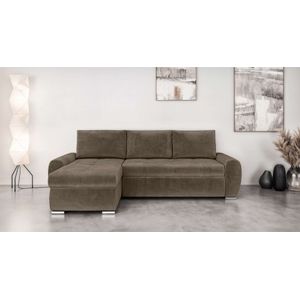 INOSIGN Ecksofa "HAVERHILL Schlafsofa mit Bettkasten, Maße B/H/T: 237/89/166 cm", L-Form mit Recamiere links oder rechts bestellbar, Wellenunterfederung