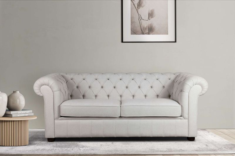Home affaire 3-Sitzer "CHARENTE, optionale Schlafsofa, Chesterfield-Sofa, Bettfunktion", mit edler Knopfheftung und typischen Armlehnen, B/T/H 198/89/74 cm