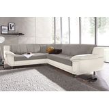 TRENDMANUFAKTUR Ecksofa "Rondo 3, zeitlos und modern, im Materialmix, L-Form", wahlweise Federkern für hohen Sitzkomfort, wahlweise Bettfunktion