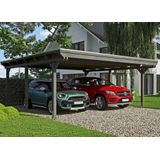 Skanholz Doppelcarport "Emsland", Leimholz-Nordisches Fichtenholz, 550 cm, dunkelgrau