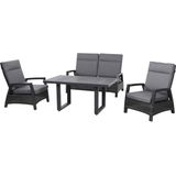 Siena Garden Gartenlounge-Set "Taranto", Aus Alu und Geflecht, inkl. Kissen
