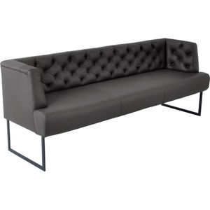 K+W Komfort & Wohnen Polsterbank "Creso", im modernen Chesterfield-Look, mit schwarzen Kufenfüßen