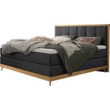 HASENA Boxspringbett Villa, Boxspringbett, edle Polsterteile, Sockel und Kopfteil aus heller Eiche